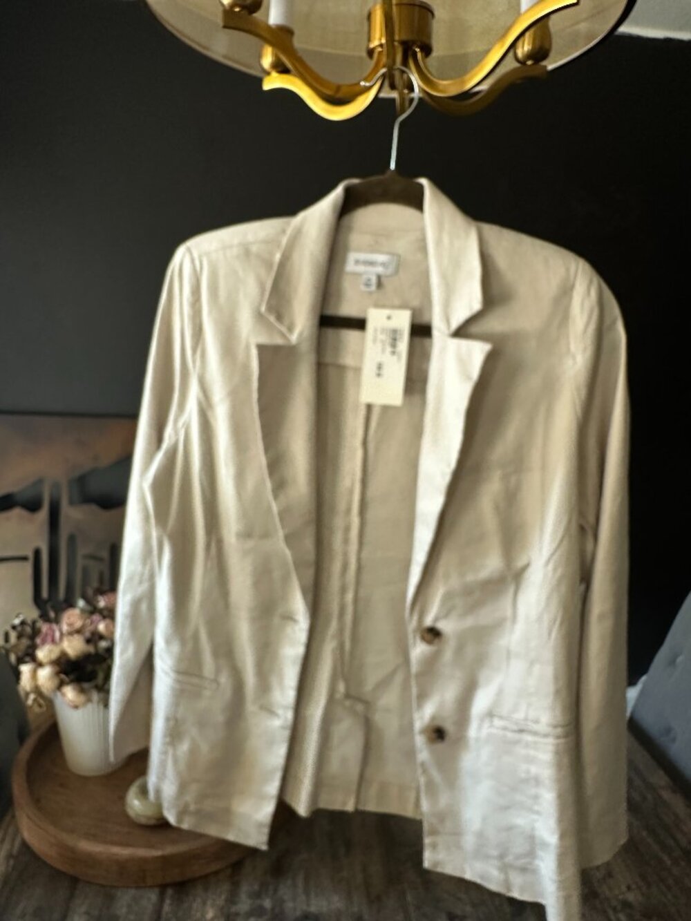 Evereve XS Ivory Linen-Blend Blazer – NWT